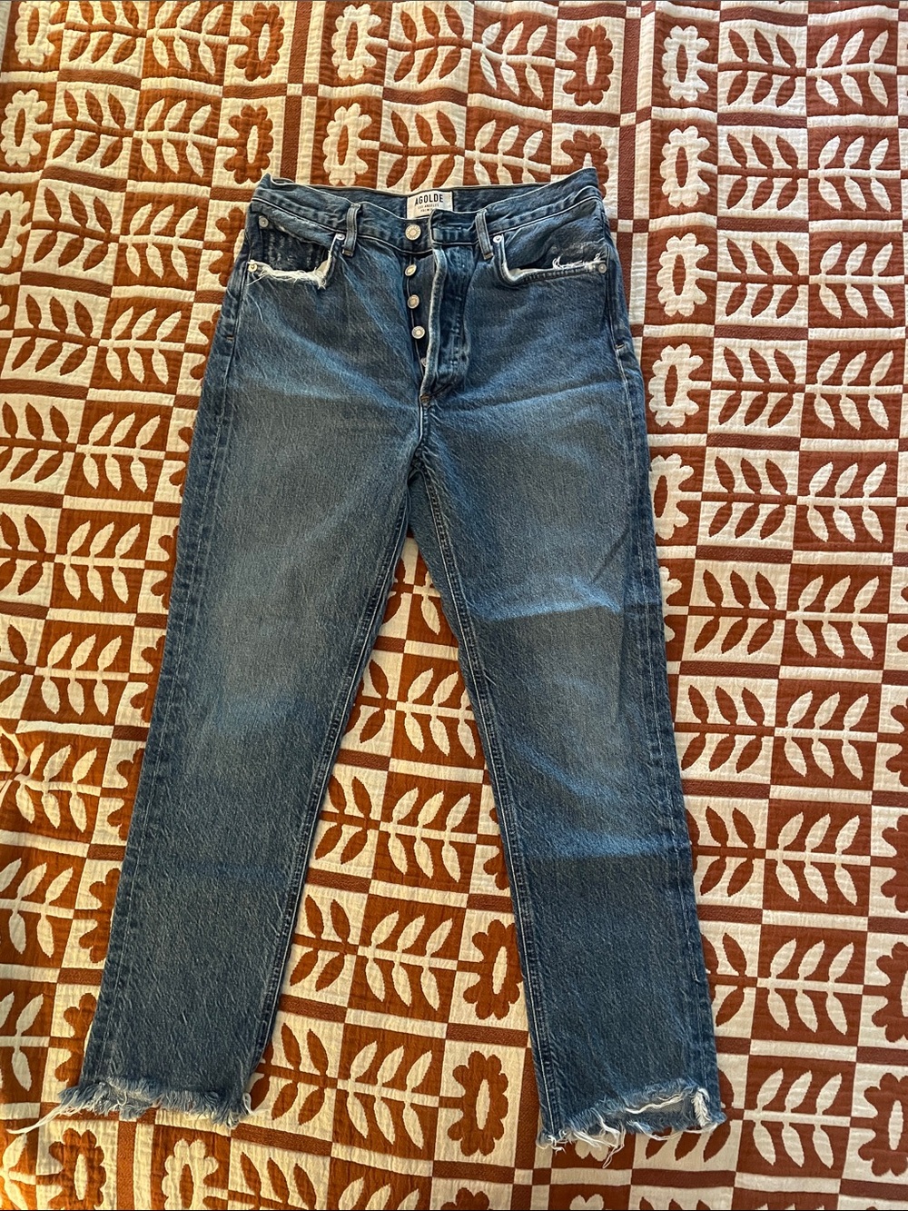Agolde Vintage High-Rise Button-Fly Ankle Jeans